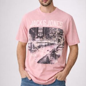 🔥 Jack & Jones Originals Graphic T-Shirt – Urban City Print – Size L – Trendy S